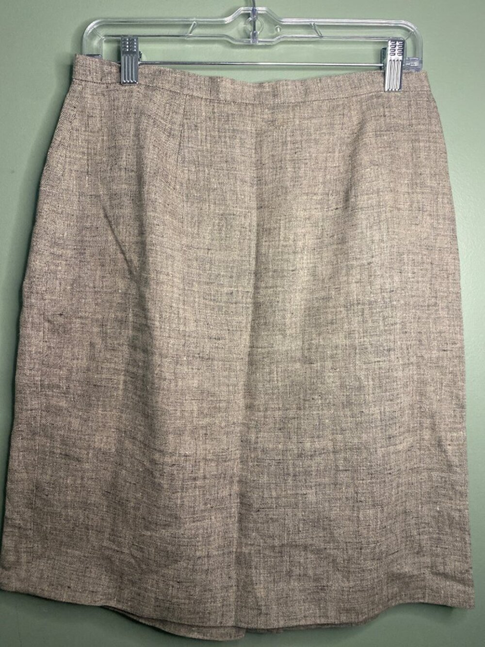Chaus 100% Linen Skirt Size 10 Beige Neutral Career Capsule Office Classic